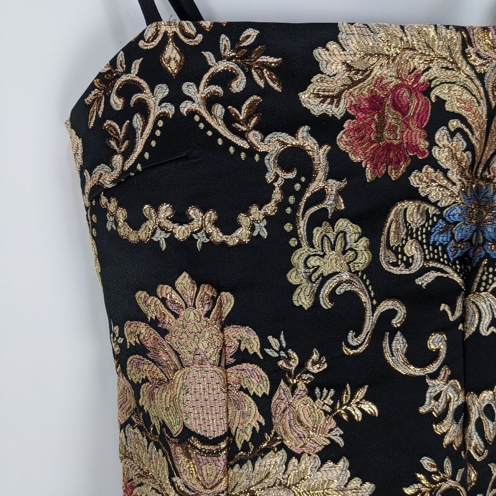 Parisian Short Jacquard Dress Brocade Size 4 - Picture 5 of 8